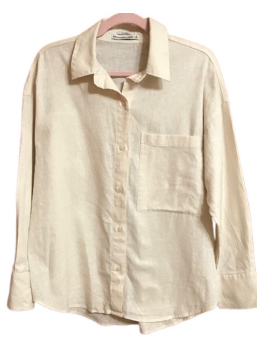 ABERCROMBIE & FITCH LINEN BLEND BUTTON SHIRT SIZE SMALL EUC - Picture 2 of 6